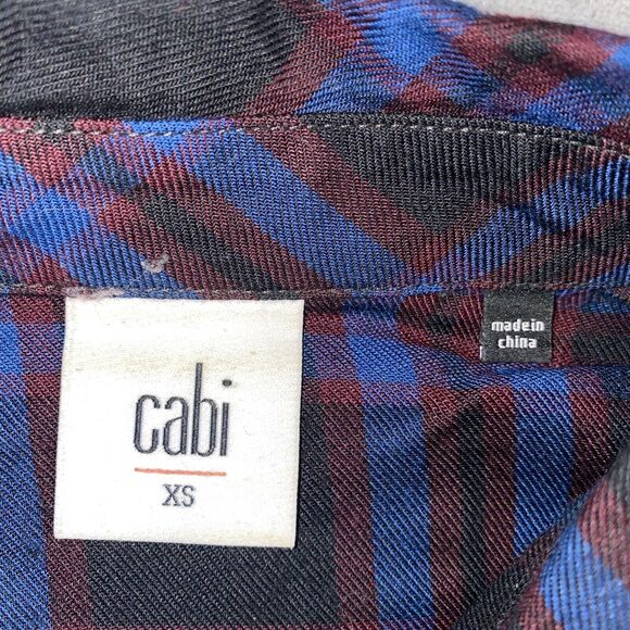 CAbi Women's XS Moody Plaid Flannel Button Up Shirt Peplum Hem Style 3431 - Picture 2 of 7